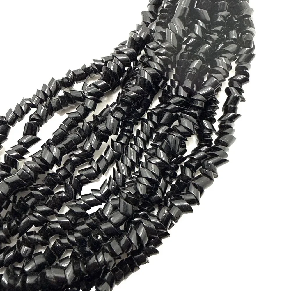 Vintage Black Multi Strand Glass Chip Bead Choker Necklace Runway Statement 18